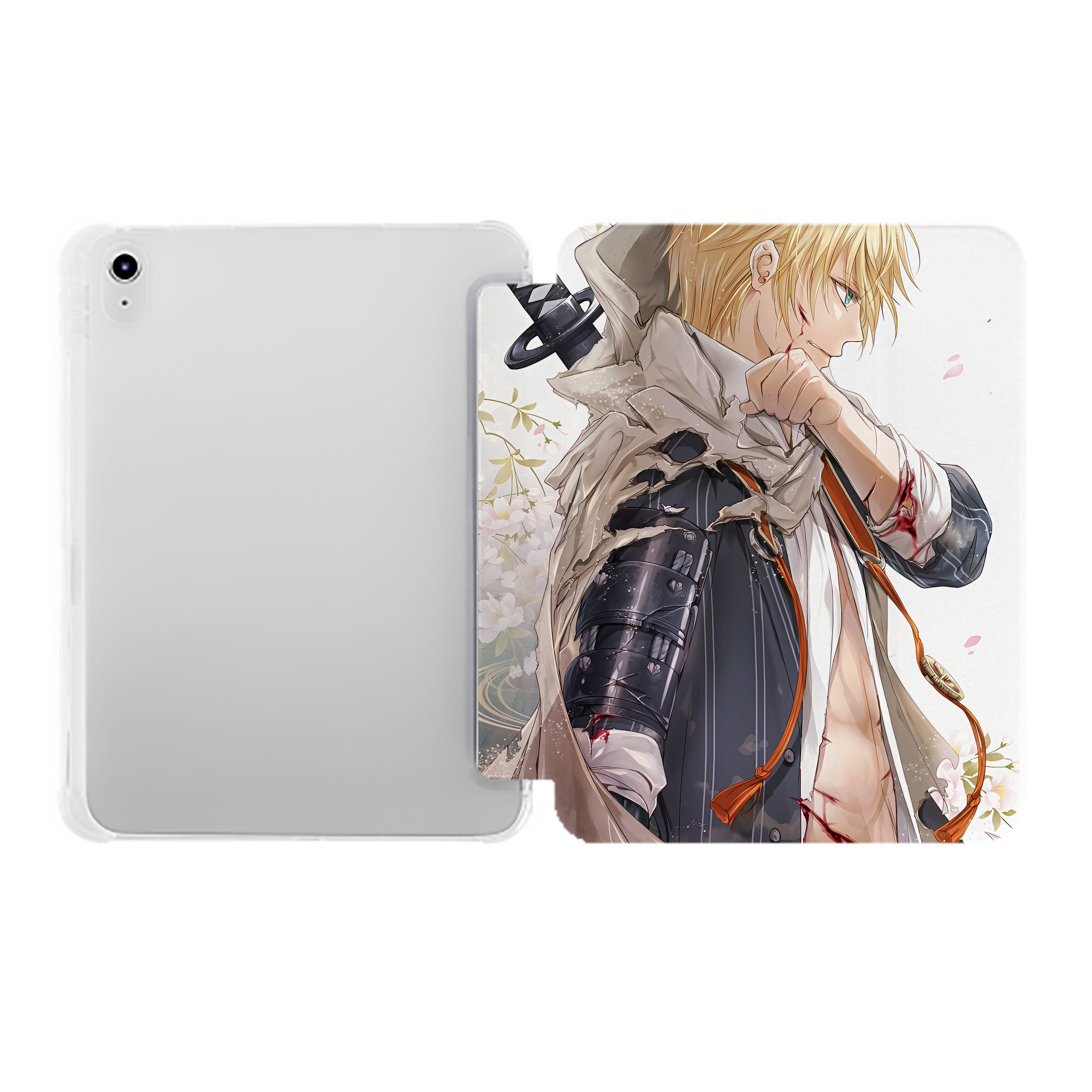 （画像用） 刀剣乱舞 Touken Ranbu IPad ケース ペン収納付き 三つ折りスタンド PUレザー×シリコン 対応機種9.5/10.5/10.9インチ